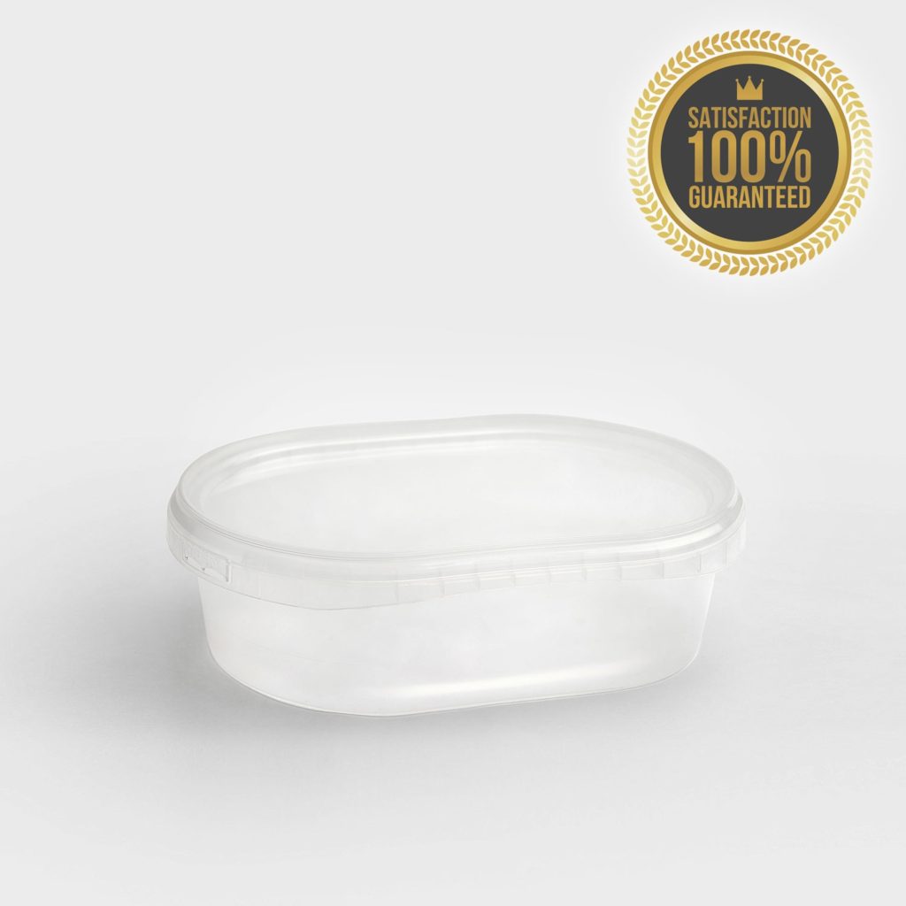Clear plastic food container Made in Turkmenistan
